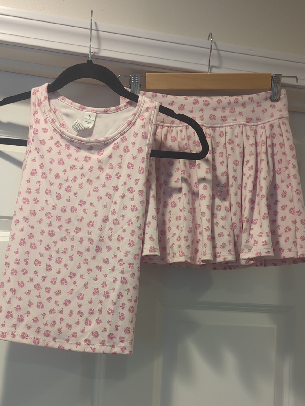 Yogalicious Pink Floral Tank Top & Skirt Pajama Set